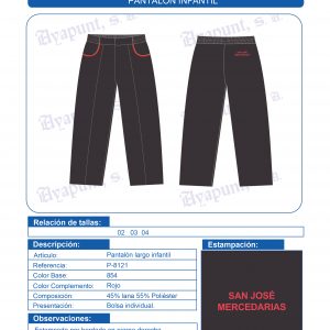 Pantalón infantil y primaria